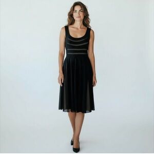 NWT Maggy London Black Cocktail Fit and Flare Dress Size 10